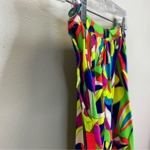 Vintage Handmade Vibrant 60s 70s  Psychedelic Midi Skirt Womens XXS Maximalist - Picture 7 of 11